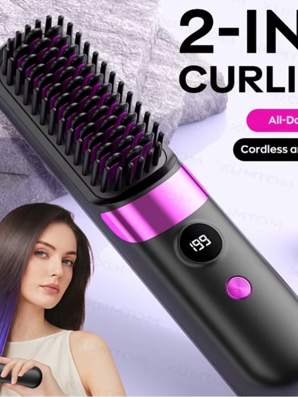 Multi Hair Straightener Brush,Curling Iron,4 level Temperature Adjustment